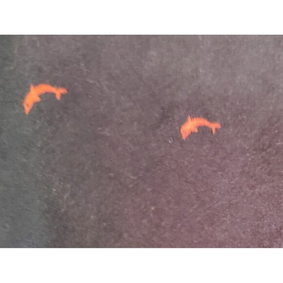 Denim & Flower Ricky Singh Slim Fit Lg Short Sleeve Shirt USA Navy w/ Dolphins - Picture 8 of 9